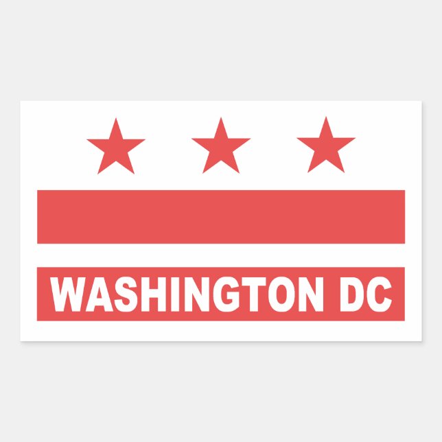 Pegatina Rectangular Washington DC (Anverso)
