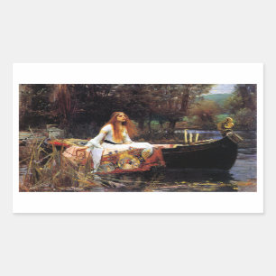 Pegatina Rectangular Waterhouse La dama de los Pegatinas de Shalott
