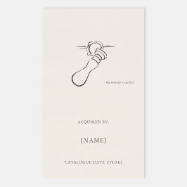 Pegatina Rectangular Wax Stamp Ex Libris Bookplate -Library Label 