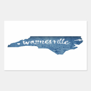 Pegatina Rectangular Waynesville North Carolina Wood Grain