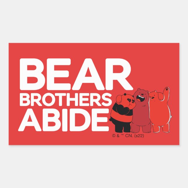 Pegatina Rectangular We Bare Bears - Bear Brothers Abide (Anverso)