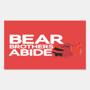 Pegatina Rectangular We Bare Bears - Bear Brothers Abide
