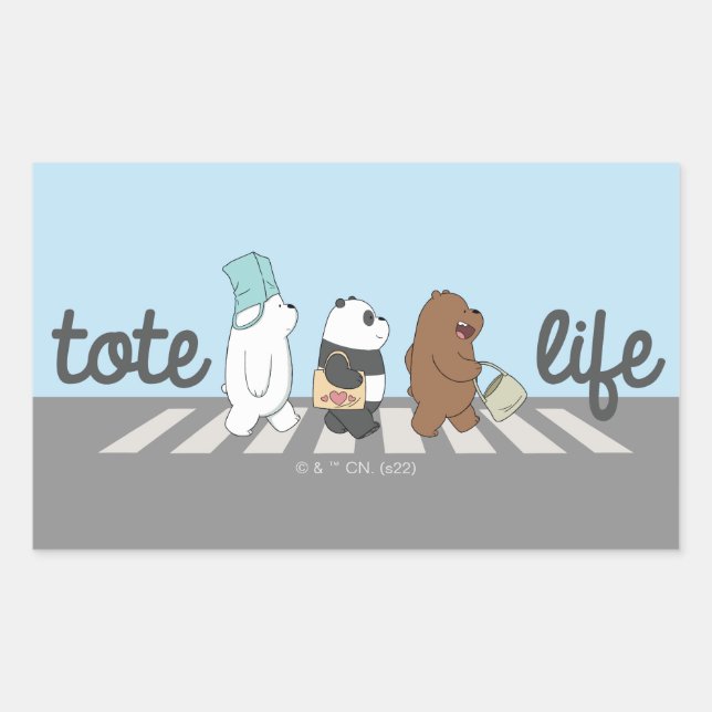 Pegatina Rectangular We Bare Bears - Tote Life! (Anverso)