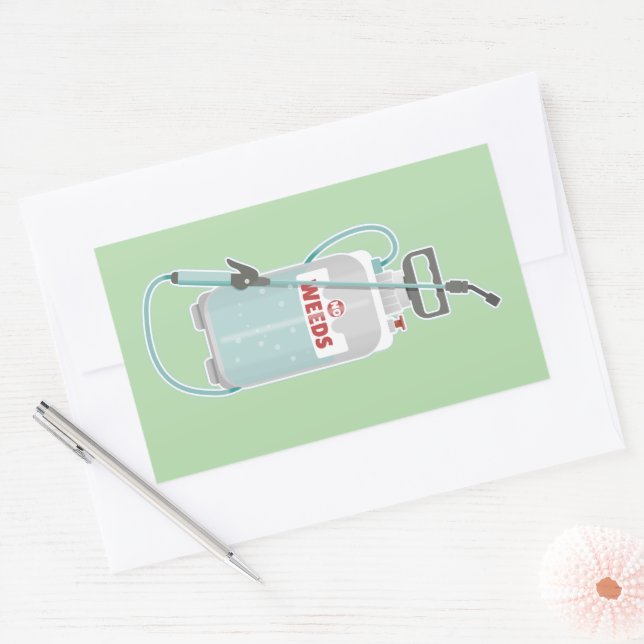 Pegatina Rectangular weed spray garden maintenance (Sobre)