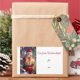 Pegatina Rectangular Weihnachtsgrüße