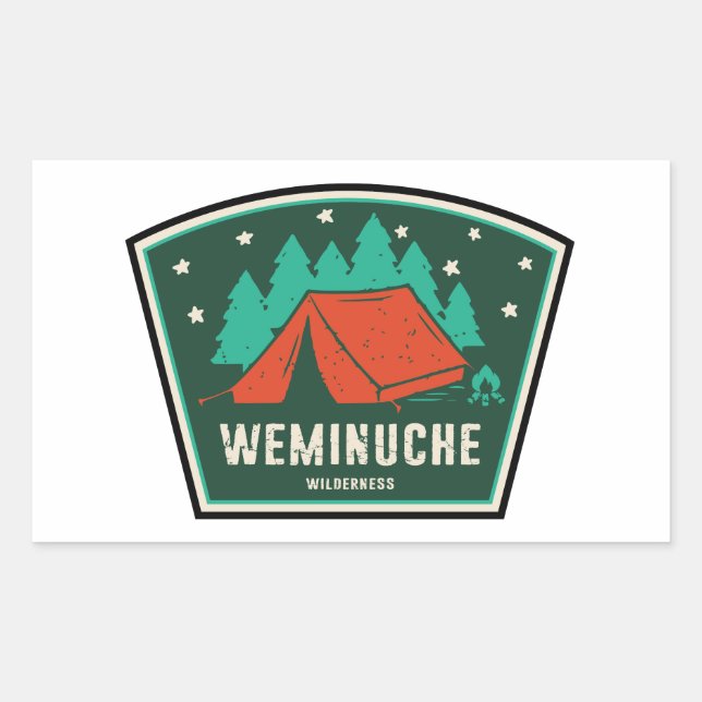 Pegatina Rectangular Weminuche Wilderness Colorado Camping (Anverso)