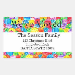 Pegatina Rectangular We've Moved handpainted watercolor sticker