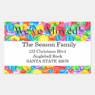 Pegatina Rectangular We've Moved  handpainted watercolor sticker