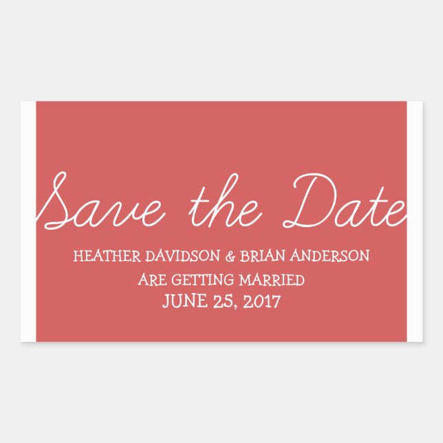 Pegatina Rectangular Whimsy Save the Date Pegatinas, Red (Anverso)
