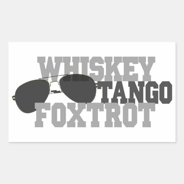 Pegatina Rectangular Whiskey Tango Foxtrot - Aviones (Anverso)