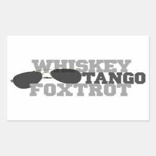Pegatina Rectangular Whiskey Tango Foxtrot - Aviones