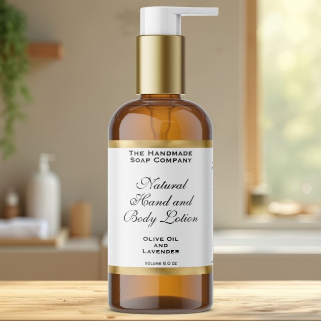 Pegatina Rectangular White & Gold Foil Cosmetics Bottle Label (Subido por el creador)