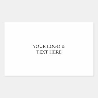 Pegatina Rectangular White Personalized – Your Logo & Text Here