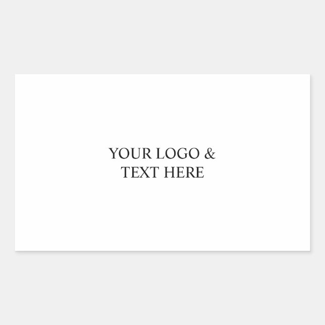 Pegatina Rectangular White Personalized – Your Logo & Text Here (Anverso)