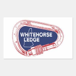 Pegatina Rectangular Whitehorse Ledge New Hampshire Climbing Carabiner