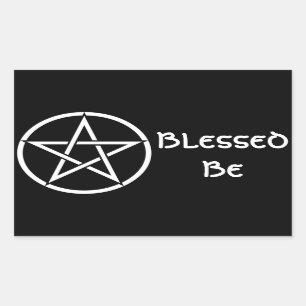 Pegatina Rectangular Wiccan & Magick Pentagram Pentacle - M1