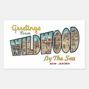 Pegatina Rectangular Wildwood NJ