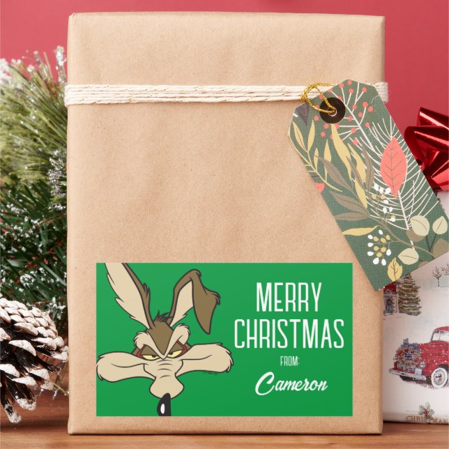 Pegatina Rectangular WILE E. COYOTE™ Shot | Felices fiestas (Vacaciones)