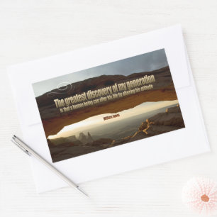 Pegatina Rectangular William James Cita Inspiradora "actitud"