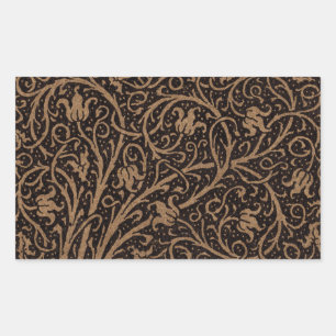 Pegatina Rectangular William Morris Campion Cuero Trabajado Damasco