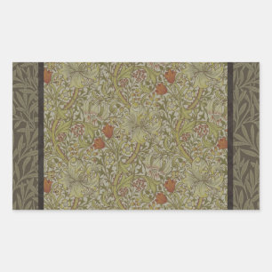 Pegatina Rectangular William Morris Floral lily sauce diseño de impresi