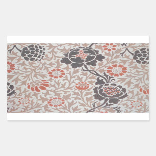 Pegatina Rectangular William Morris Grafton Diseño de Arte Botánico