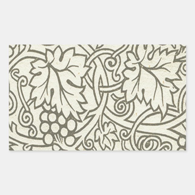 Pegatina Rectangular William Morris Grapevine Sage Wallpaper (Anverso)