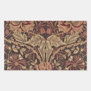 Pegatina Rectangular William Morris Honeysuckle Arte Inglés Clásico