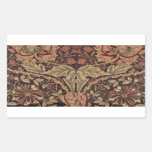 Pegatina Rectangular William Morris Honeysuckle Arte Inglés Clásico