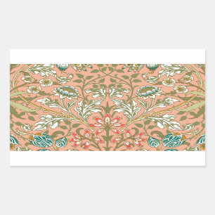 Pegatina Rectangular William Morris Hyacinth Flower Rosa Art