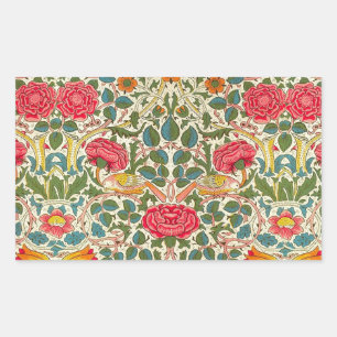 Pegatina Rectangular William Morris Rosa Floral Chintz Pink