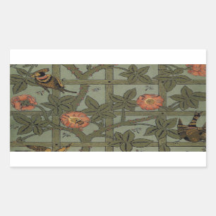 Pegatina Rectangular William Morris Trellis Wallpaper Art