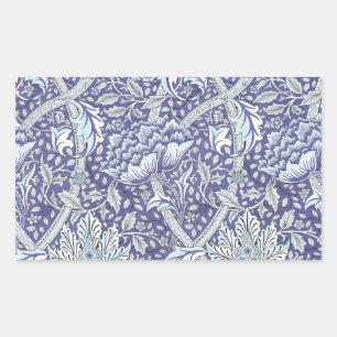Pegatina Rectangular William Morris Windrush patrón floral azul