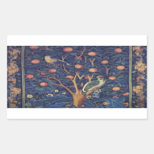 Pegatina Rectangular William Morris Woodpecker Tapestry Arts & Crafts
