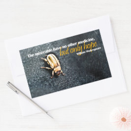 Pegatina Rectangular William Shakespeare cita Inspiradora "esperanza"