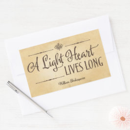 Pegatina Rectangular William Shakespeare cita Inspiradora larga en vivo