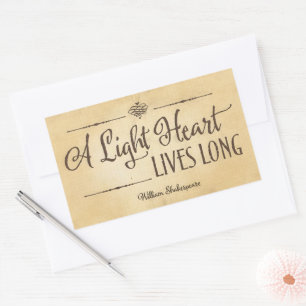 Pegatina Rectangular William Shakespeare cita Inspiradora larga en vivo