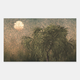 Pegatina Rectangular Willow at Sunset