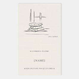 Pegatina Rectangular Window Seat Ex Libris Bookplate -Library Label 