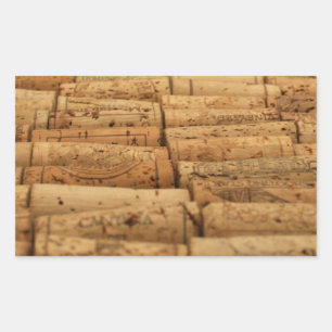 Pegatina Rectangular Wine Corks