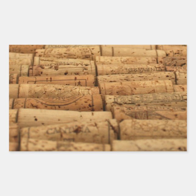 Pegatina Rectangular Wine Corks (Anverso)