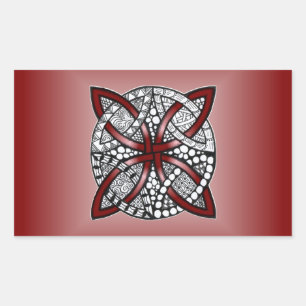 Pegatina Rectangular Wine Red Celtic Knot Original