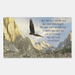 Pegatina Rectangular Wings As Eagles Isaiah 4o:31