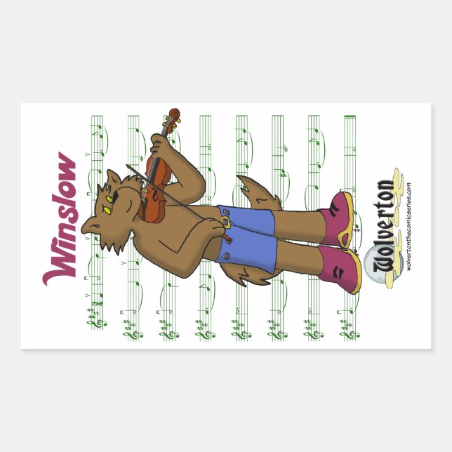 Pegatina Rectangular Winslow Stickers (Anverso)