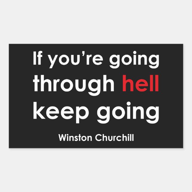 Pegatina Rectangular Winston Churchill (Anverso)