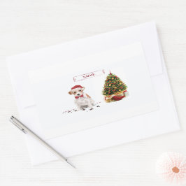 Pegatina Rectangular Wire Haired Jack Russell Funny Navidades Dog