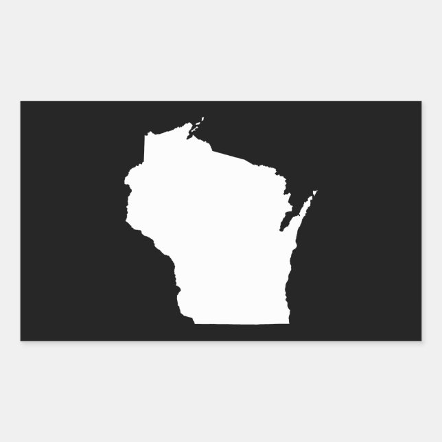 Pegatina Rectangular Wisconsin en blanco (Anverso)