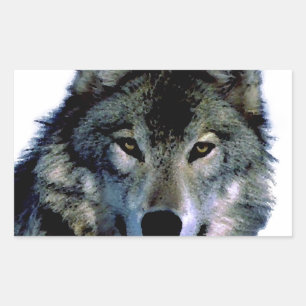 Pegatina Rectangular Wolf