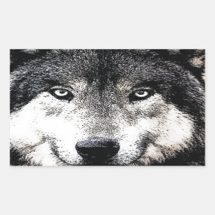 Pegatina Rectangular Wolf Eyes