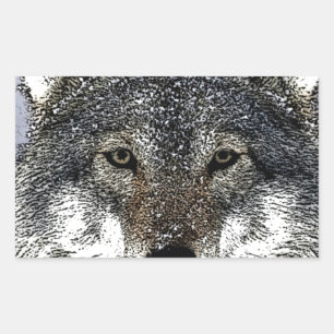 Pegatina Rectangular Wolf Eyes